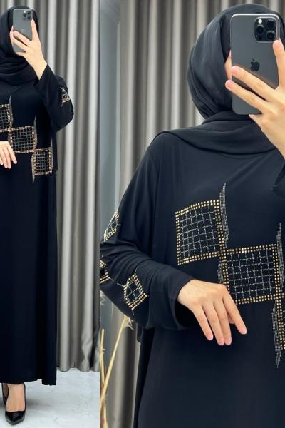 3430 Semiha Elbise Siyah