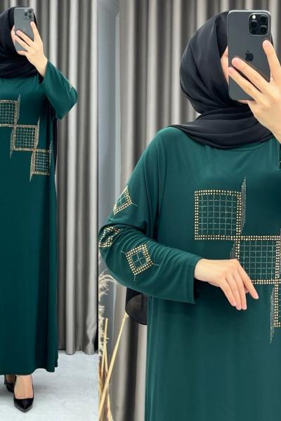 3430 Semiha Elbise Zümrüt