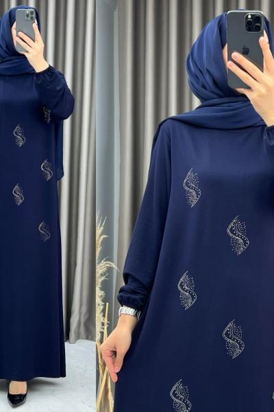 3435 Kıvılcım Elbise Lacivert