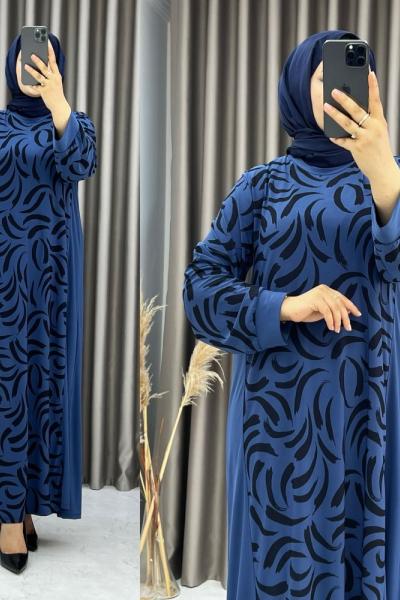 3507 Asya Elbise İndigo
