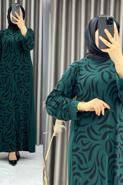 3507 Asya Elbise Zümrüt