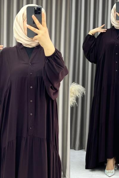 3529 Akasya Elbise Kahverengi