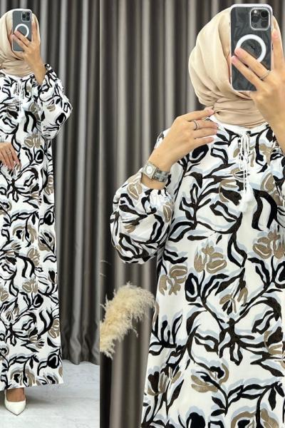 3548 Zarife Elbise Sütlü Kahve