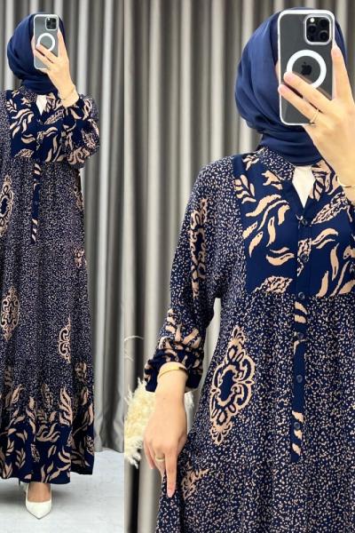 3550 Benek Elbise Lacivert