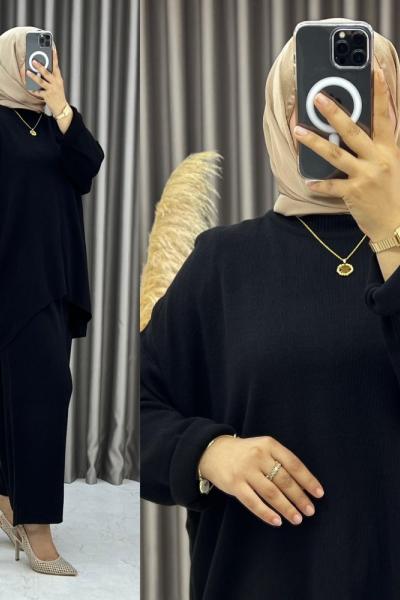 Akçan Triko Şalvar Takım Siyah