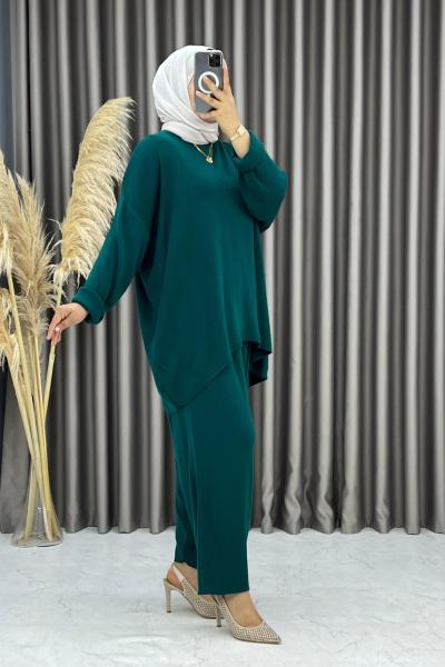 Akçan Triko Şalvar Takım Zümrüt