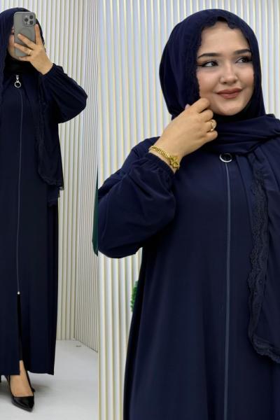 3672  Aksa Namaz Elbisesi LACİVERT