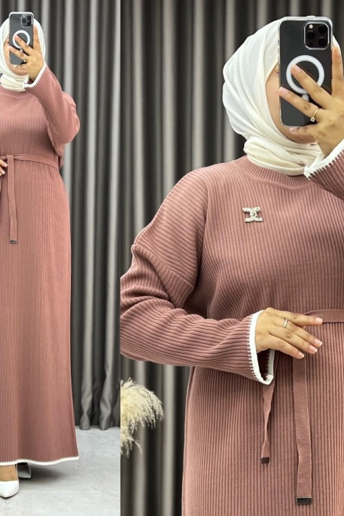 Hünkar Triko Elbise Gül