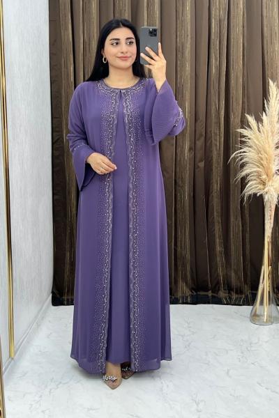 Züleyha Abiye Lila (Büyük Beden)