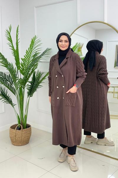 AFİLİ HIRKA - KAHVERENGİ