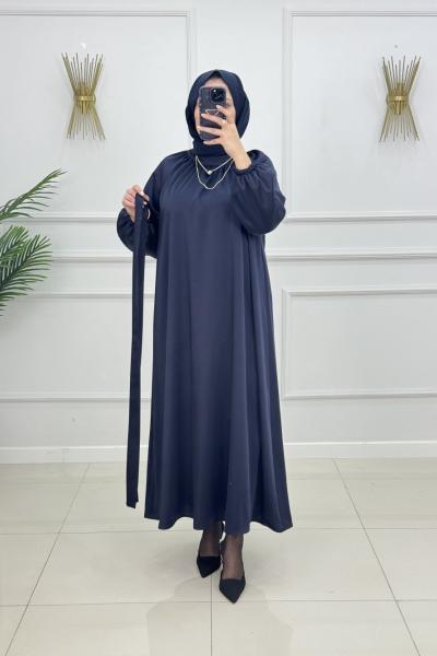 AYSU SATEN ELBİSE- LACİVERT
