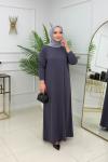 AYSUN MERSERİZE ELBİSE - ANTRASİT