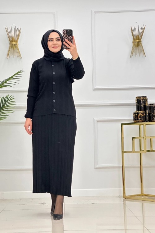CEYDA ETEKLİ TAKIM-SİYAH
