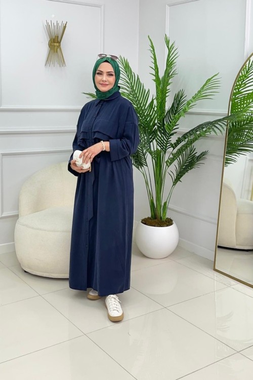 CLASSY MODAL ELBİSE - LACİVERT
