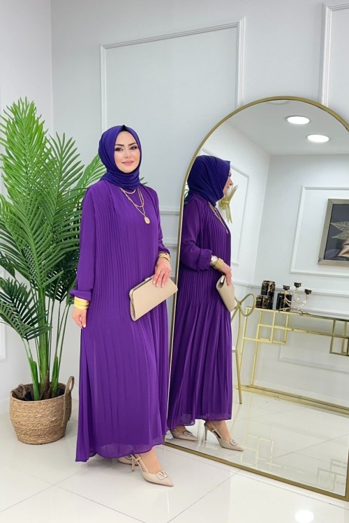 FİRUZE ELBİSE-MOR
