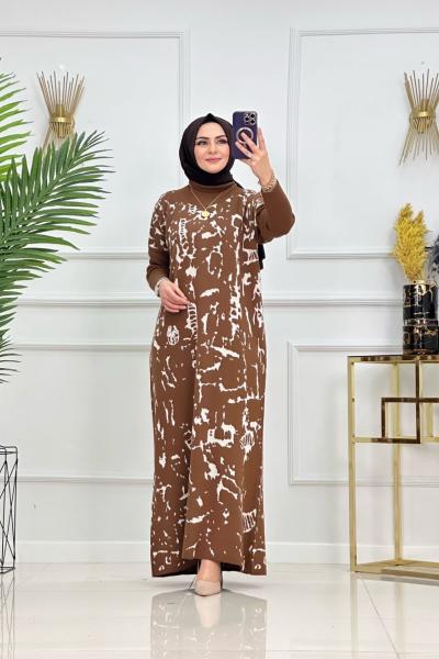 KARACA TRİKO ELBİSE-CAMEL