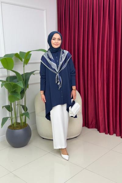 MANOLYA GÖMLEK - LACİVERT