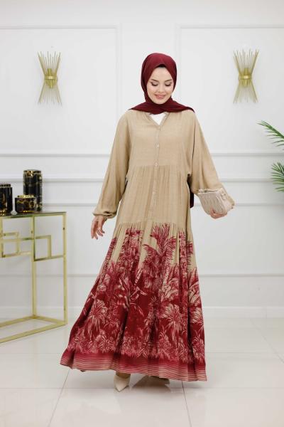 ŞEBNEM ELBİSE-BORDO