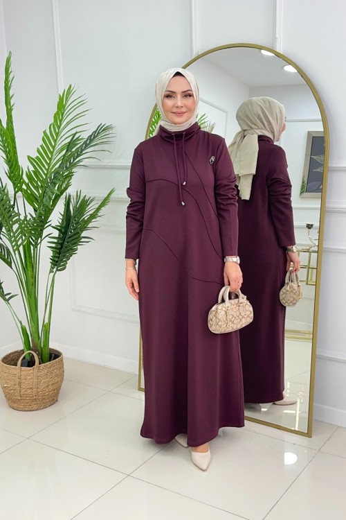 SEREN OYSHO ELBİSE - BORDO
