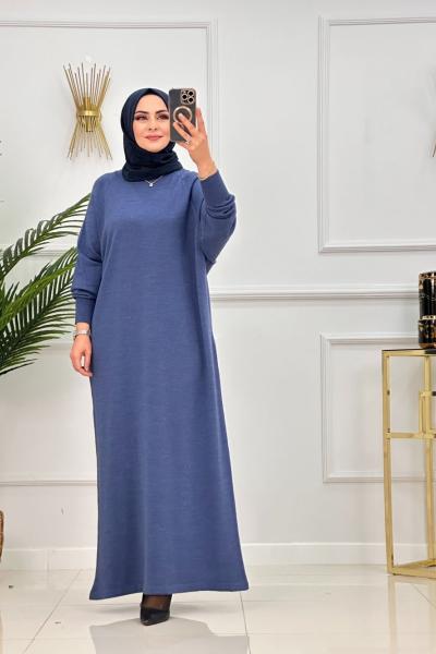 SUNA ELBİSE-İNDİGO MAVİ