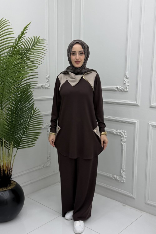 Cansel Takım Kahverengi
